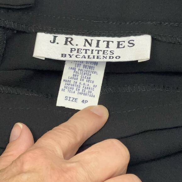 J.R. Nites Petites Black Dress Pants - Size 4P - Picture 2 of 6